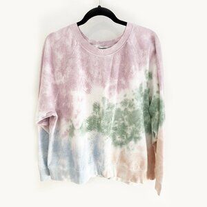 Old Navy Cropped Sweatshirt Pastel Tie Dye Size XL